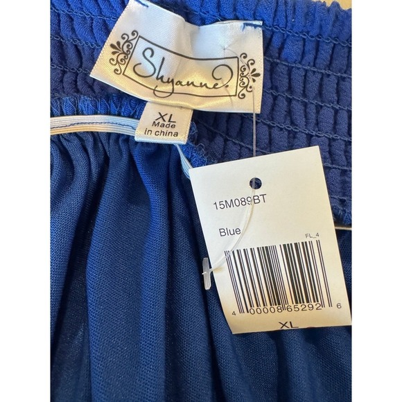 NWT Crochet Bustier Dress XL Blue Tiered Ruffle High Low Hem Boho CoastalCowgirl - Picture 10 of 10